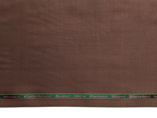 Georgia Gullini Italy Super 130s Merino Wool Blend Suiting Fabric (Rust Brown, Plain Weave)