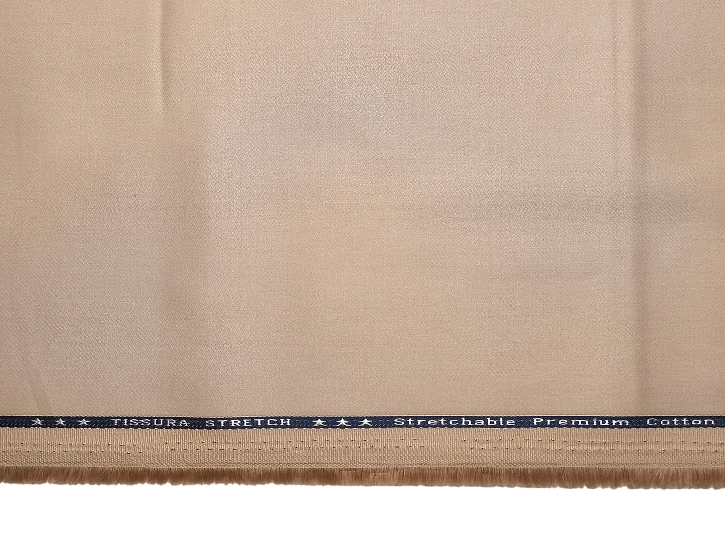 Arvind 100% Cotton Stretched Suiting Fabric (Beige, Plain Weave)