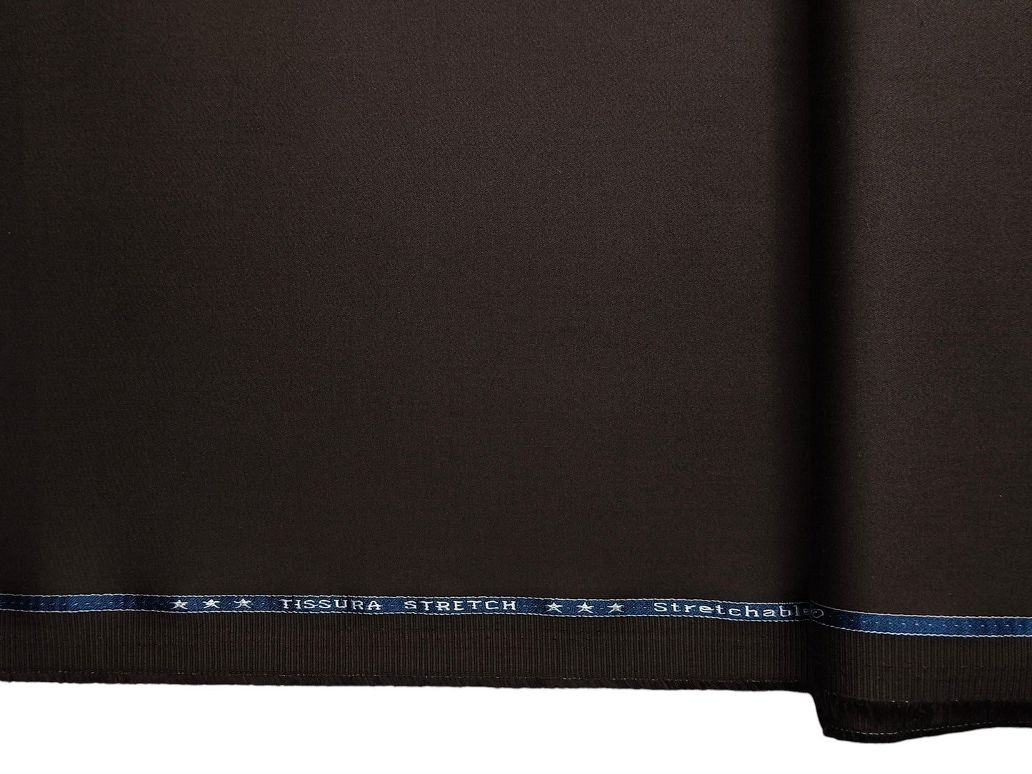 Arvind 100% Cotton Stretched Suiting Fabric (Dark Brown, Plain Weave)