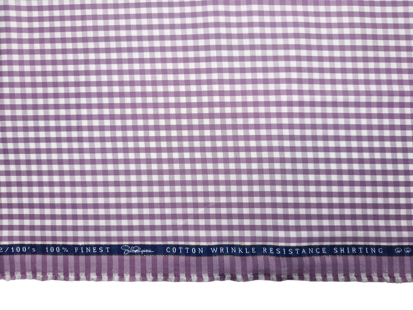 Vercelli Italy 2/100s Finest Supima Cotton Wrinkle Resistant Shirting Fabric (Dusty Pink, Checks)