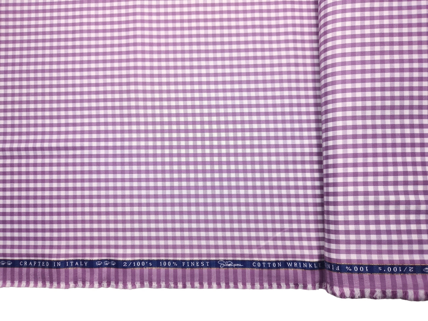 Vercelli Italy 2/100s Finest Supima Cotton Wrinkle Resistant Shirting Fabric (Dusty Pink, Checks)
