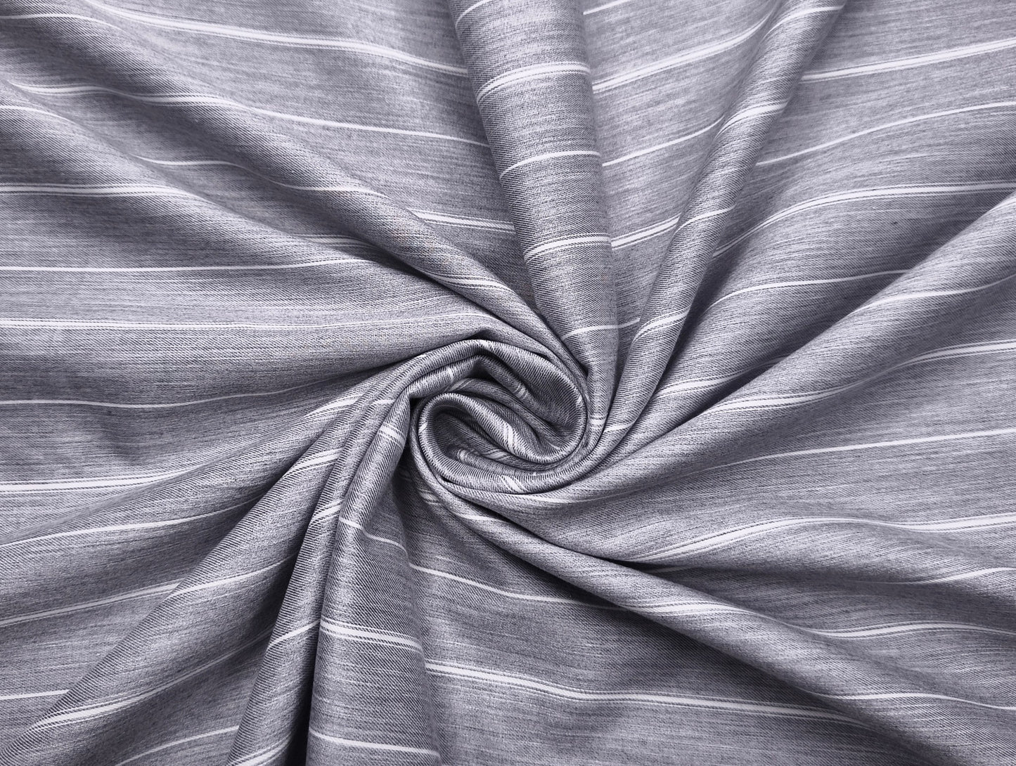 Vercelli Italy 2/100s Finest Supima Cotton Shirting Fabric (Light Grey, Stripes)
