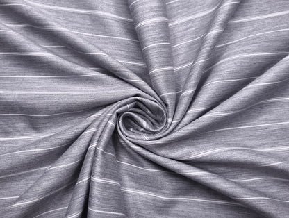 Vercelli Italy 2/100s Finest Supima Cotton Shirting Fabric (Light Grey, Stripes)