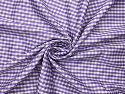 Vercelli Italy 2/100s Finest Supima Cotton Wrinkle Resistant Shirting Fabric (Violet , Checks)