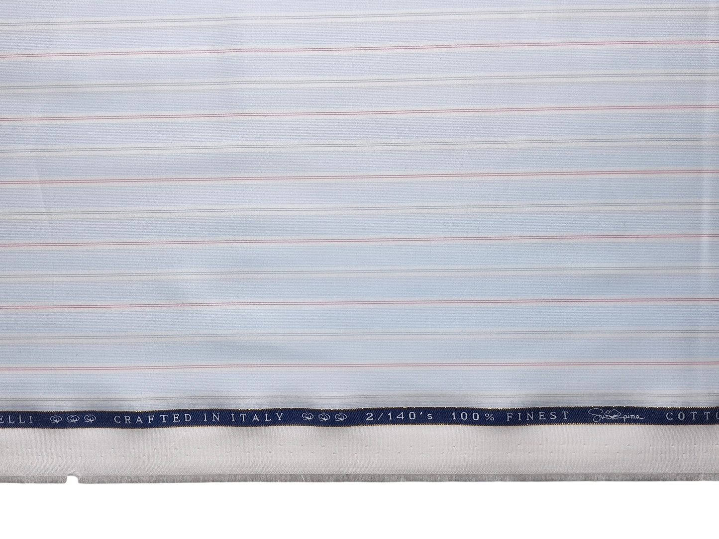 Vercelli Italy 2/140s Finest Supima Cotton Shirting Fabric (Blue, Multistripes)