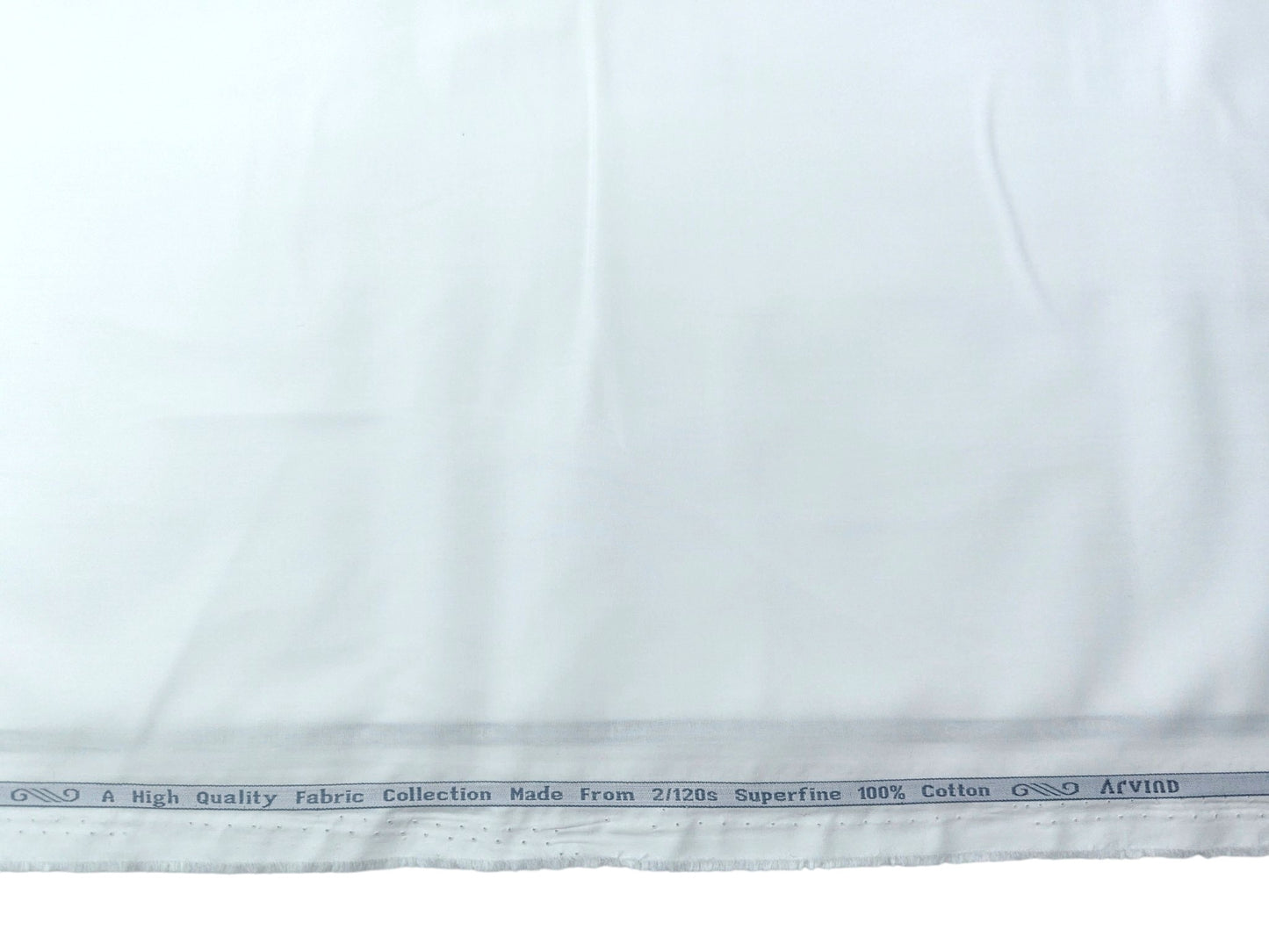 Arvind Exclusive Collection – 2/120s Premium Cotton Shirting Fabric (White)