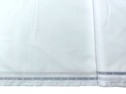 Arvind Exclusive Collection – 2/120s Premium Cotton Shirting Fabric (White)