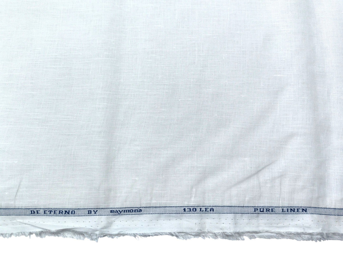 Raymond 100% Pure Linen 130 LEA Shirting Fabric (White , Plain)