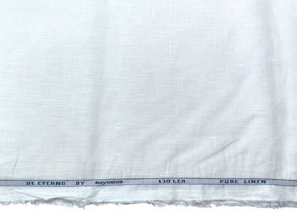 Raymond 100% Pure Linen 130 LEA Shirting Fabric (White , Plain)