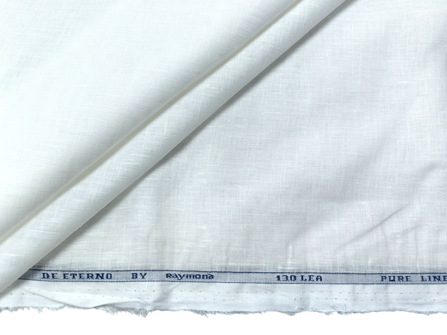 Raymond 100% Pure Linen 130 LEA Shirting Fabric (White , Plain)