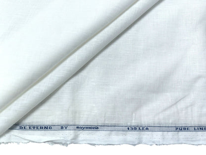 Raymond 100% Pure Linen 130 LEA Shirting Fabric (White , Plain)