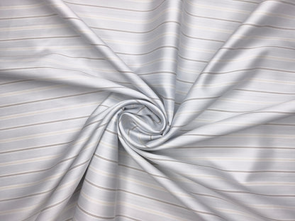 Vercelli Italy 2/140s Finest Supima Cotton Shirting Fabric (Light Blue & Brown, Multistripes)