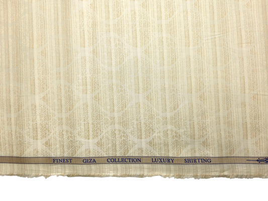 Solino 100% Premium Giza Cotton Shirting Fabric (Light Yellow, Jacquard)