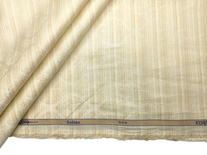 Solino 100% Premium Giza Cotton Shirting Fabric (Light Yellow, Jacquard)