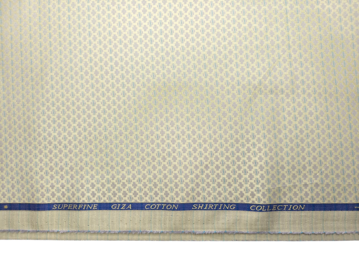 Solino 100% Premium Giza Cotton Shirting Fabric (Soft Gold, Jacquard)