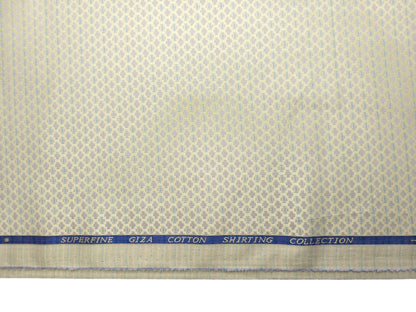 Solino 100% Premium Giza Cotton Shirting Fabric (Soft Gold, Jacquard)