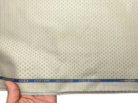 Solino 100% Premium Giza Cotton Shirting Fabric (Soft Gold, Jacquard)