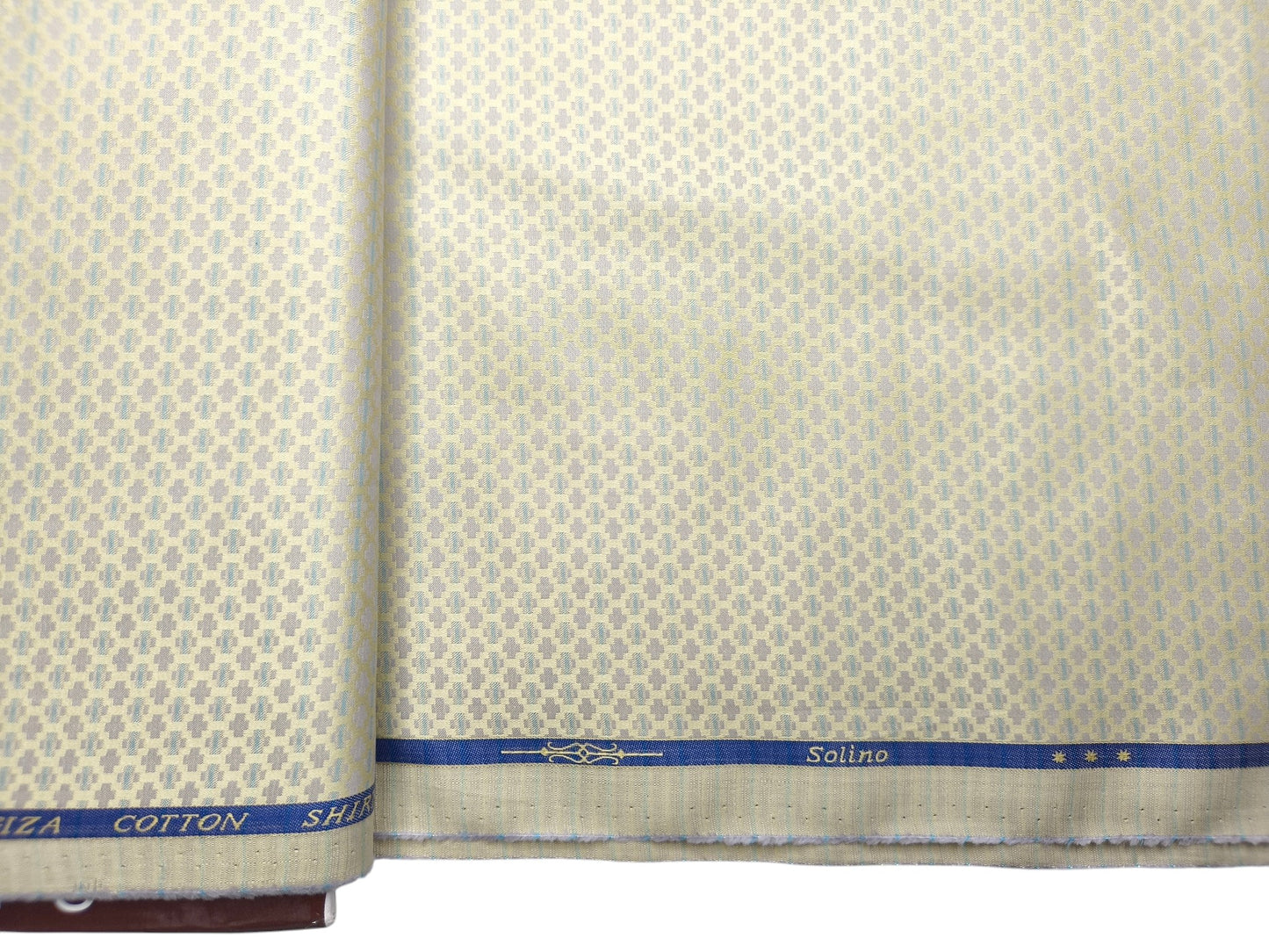 Solino 100% Premium Giza Cotton Shirting Fabric (Soft Gold, Jacquard)