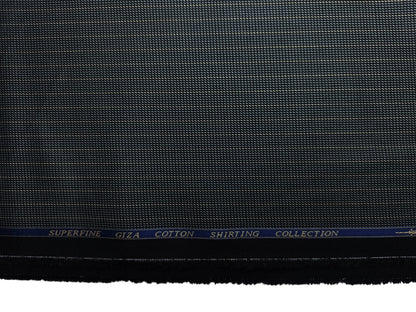 Solino 100% Premium Giza Cotton Shirting Fabric (Black, Patterned Stripes)