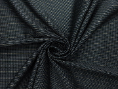 Solino 100% Premium Giza Cotton Shirting Fabric (Black, Patterned Stripes)