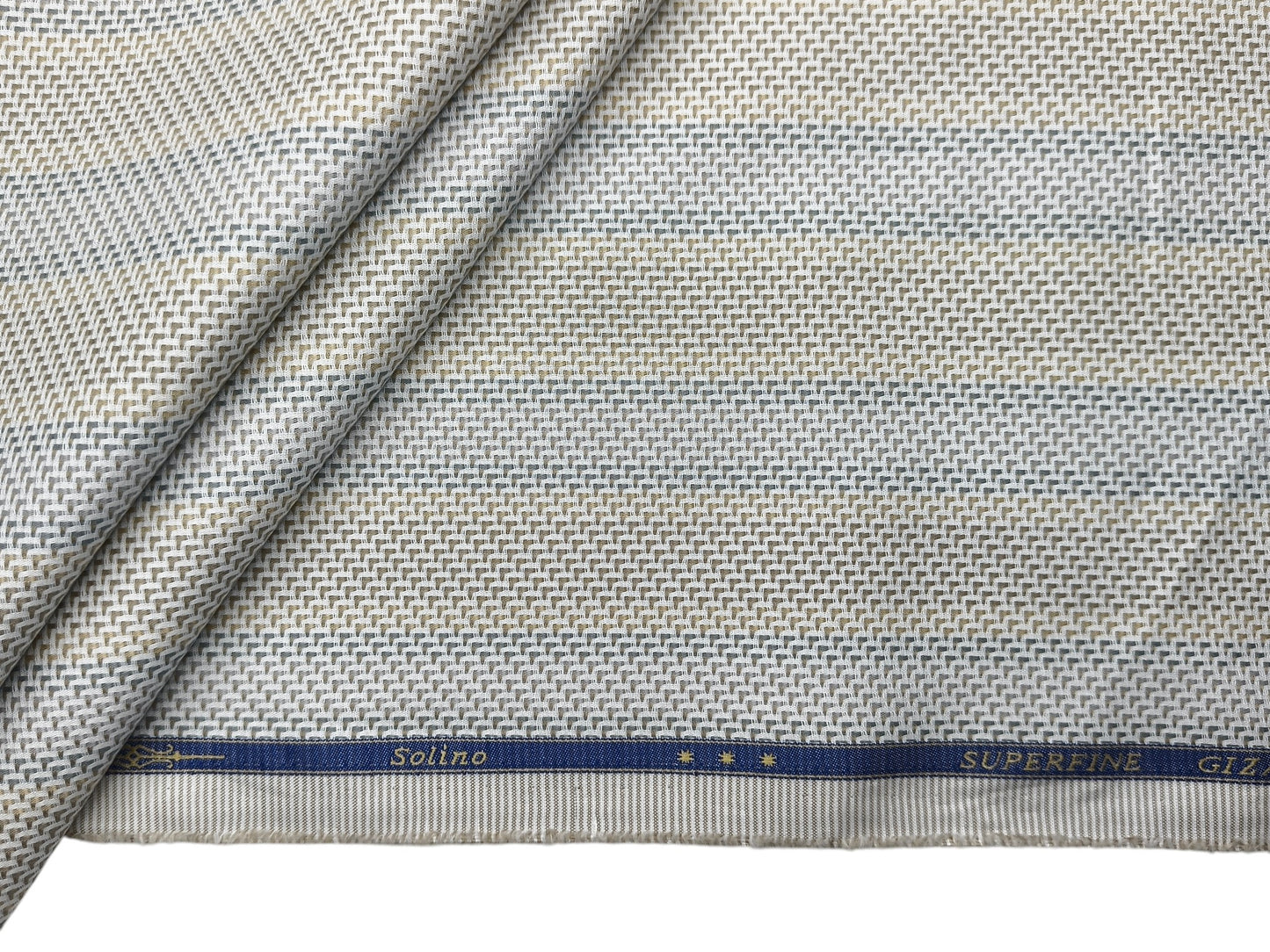 Solino 100% Premium Giza Cotton Shirting Fabric (Vibrant , Stripes)