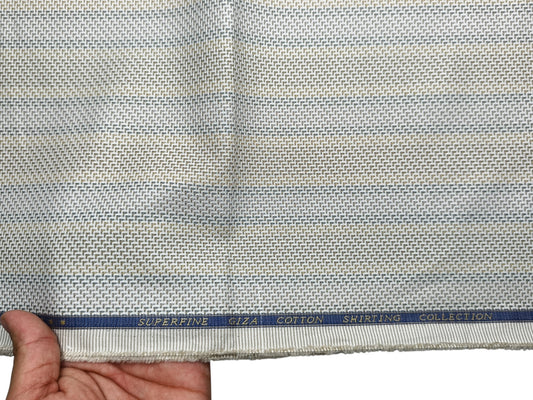 Solino 100% Premium Giza Cotton Shirting Fabric (Vibrant , Stripes)
