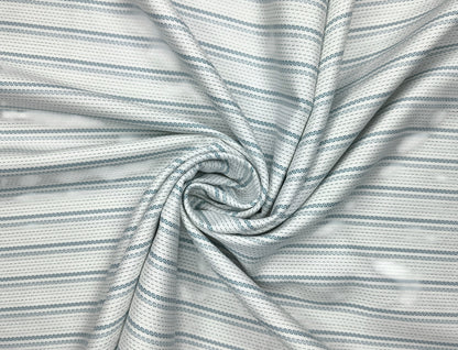 Solino 100% Premium Giza Cotton Shirting Fabric (White, Patterned Stripes)