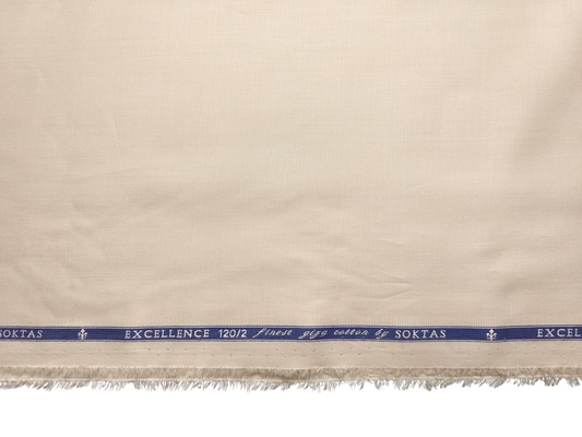 Giza House By Soktas 120/2 Premium Giza Cotton Shirting Fabric (Beige, Plain Weave)