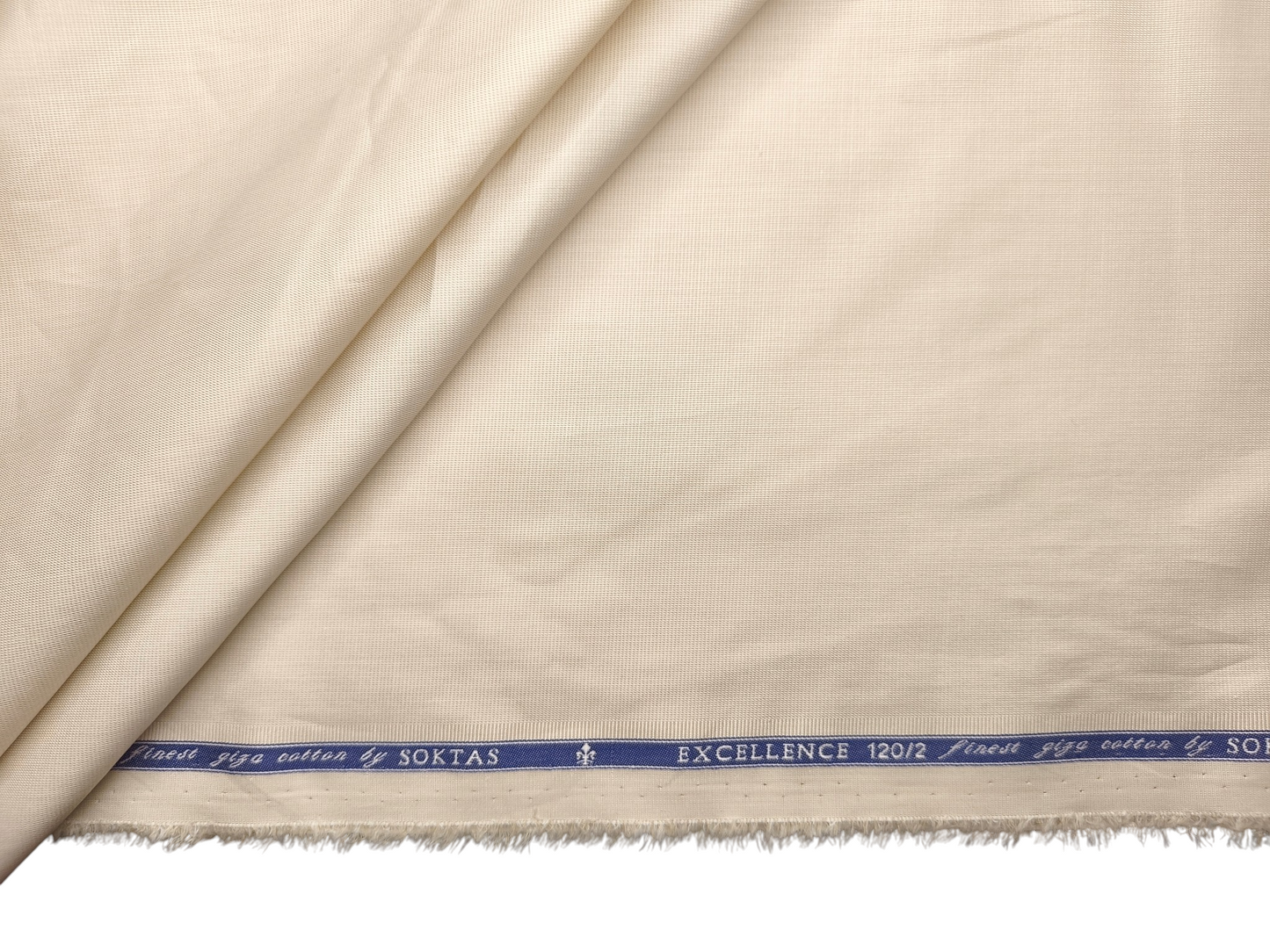 Giza House By Soktas 120/2 Premium Giza Cotton Shirting Fabric (Beige, Plain Weave)