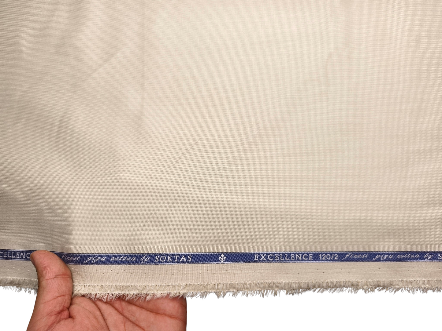 Giza House By Soktas 120/2 Premium Giza Cotton Shirting Fabric (Beige, Plain Weave)