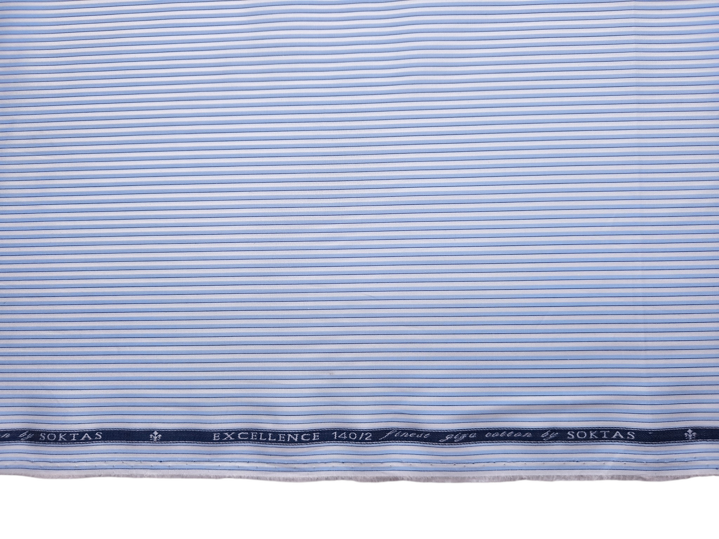 Giza House By Soktas 140/2 Premium Giza Cotton Shirting Fabric (Blue, Stripes)