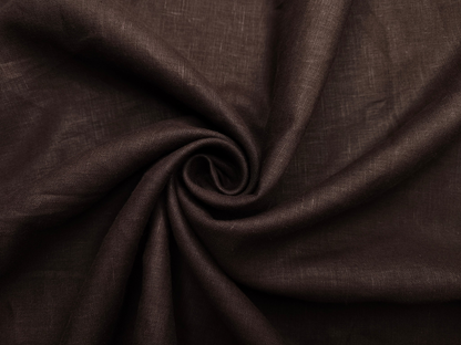 100% Pure European Linen 25 LEA Suiting Fabric ( Dark Coffee Brown, Plain)