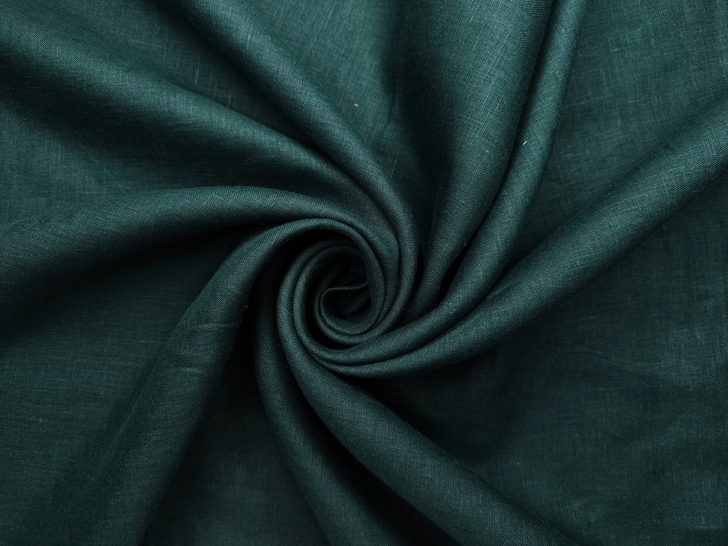100% Pure European Linen 60 LEA Shirting Fabric (Dark Green, Plain)
