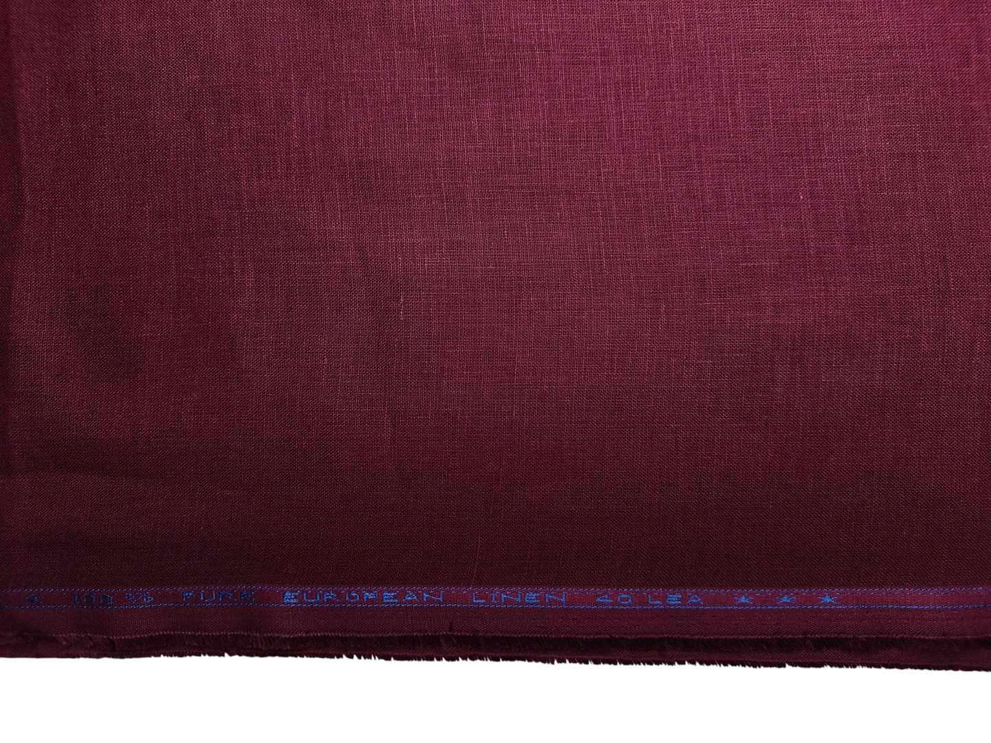 100% Pure European Linen 40 LEA Shirting Fabric (Maroon, Plain)