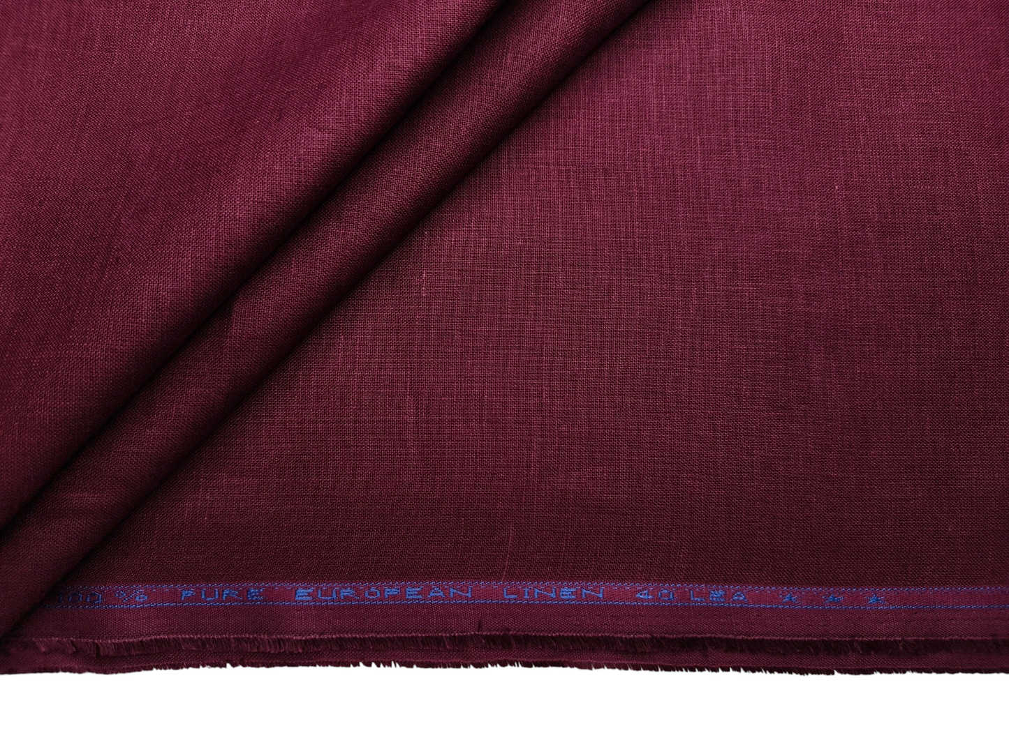 100% Pure European Linen 40 LEA Shirting Fabric (Maroon, Plain)