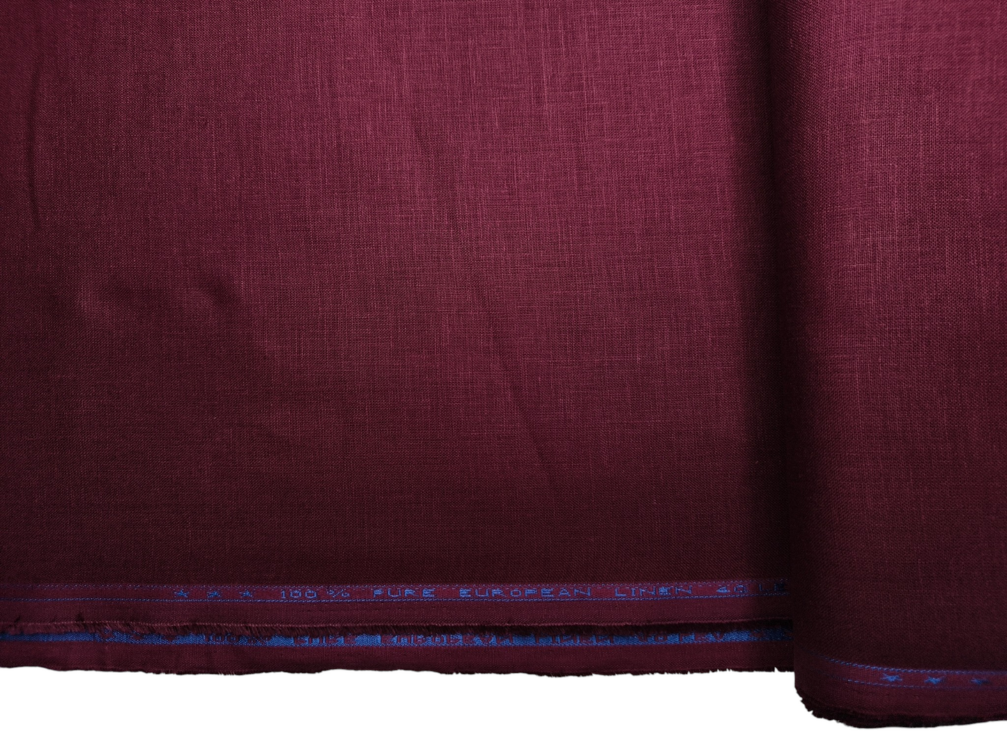 100% Pure European Linen 40 LEA Shirting Fabric (Maroon, Plain)