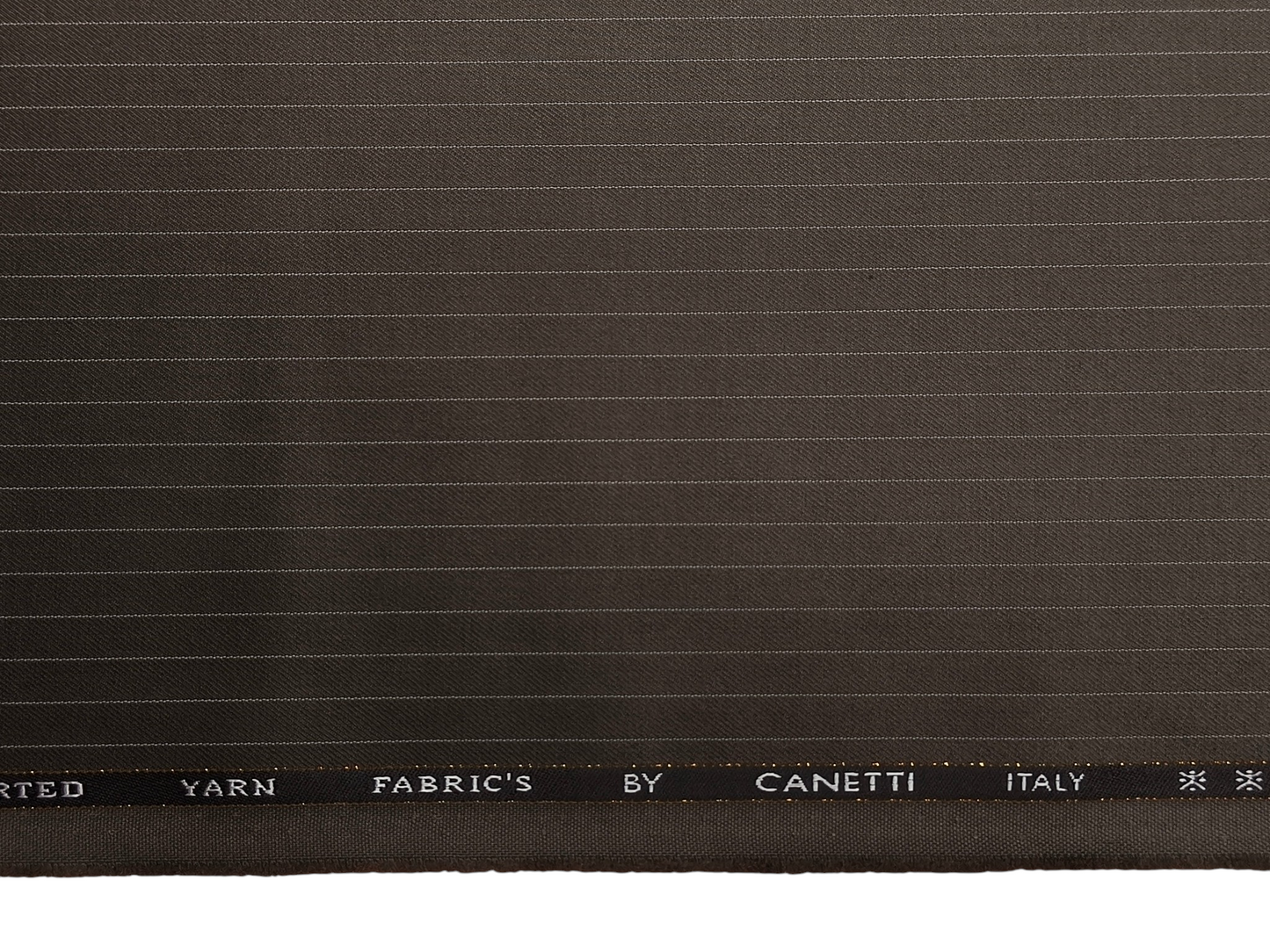 Canetti Italy Premium Stretched TR Suiting Fabric (Brown, Pinstripes)