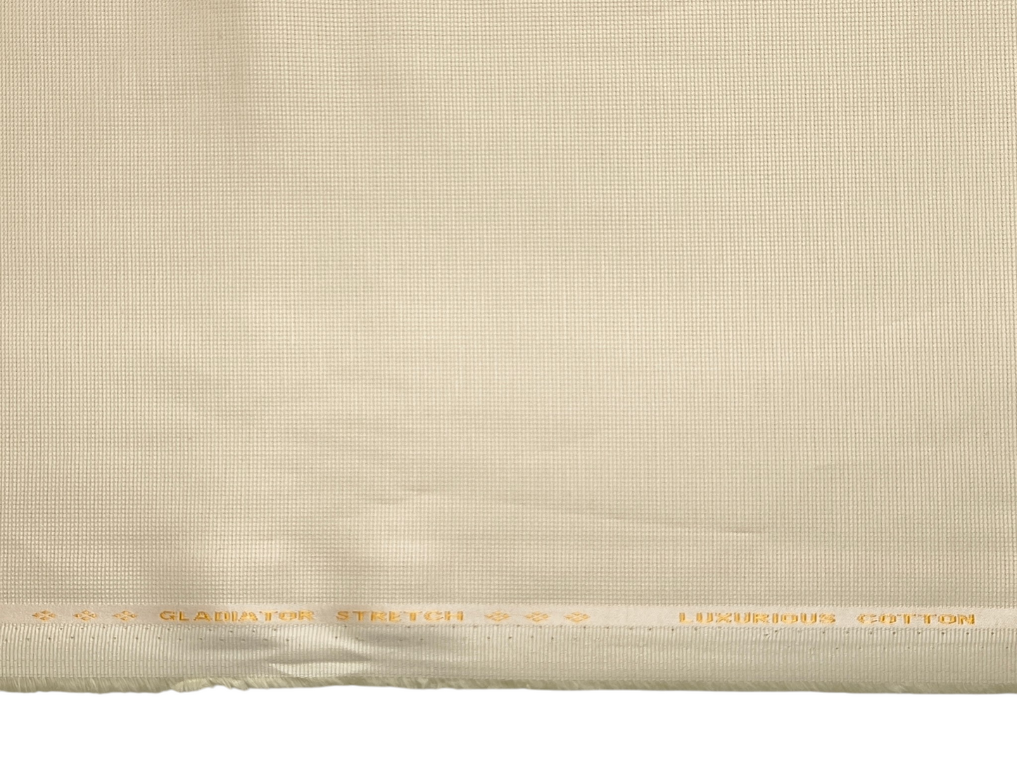 Dickens & Browne 100% Cotton Stretched Suiting Fabric (Cream , Textured)