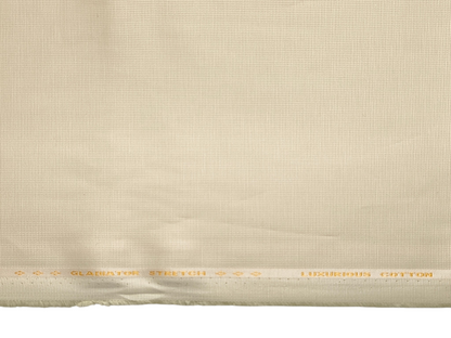 Dickens & Browne 100% Cotton Stretched Suiting Fabric (Cream , Textured)