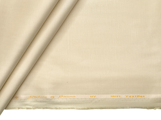 Dickens & Browne 100% Cotton Stretched Suiting Fabric (Cream , Textured)