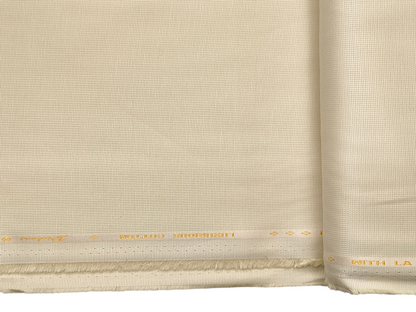 Dickens & Browne 100% Cotton Stretched Suiting Fabric (Cream , Textured)