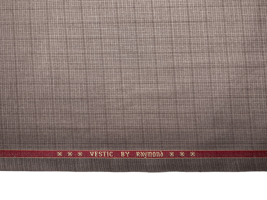 Raymond Vestic Polyester Viscose Blend Premium Suiting Fabric (Light Brown, Checks)