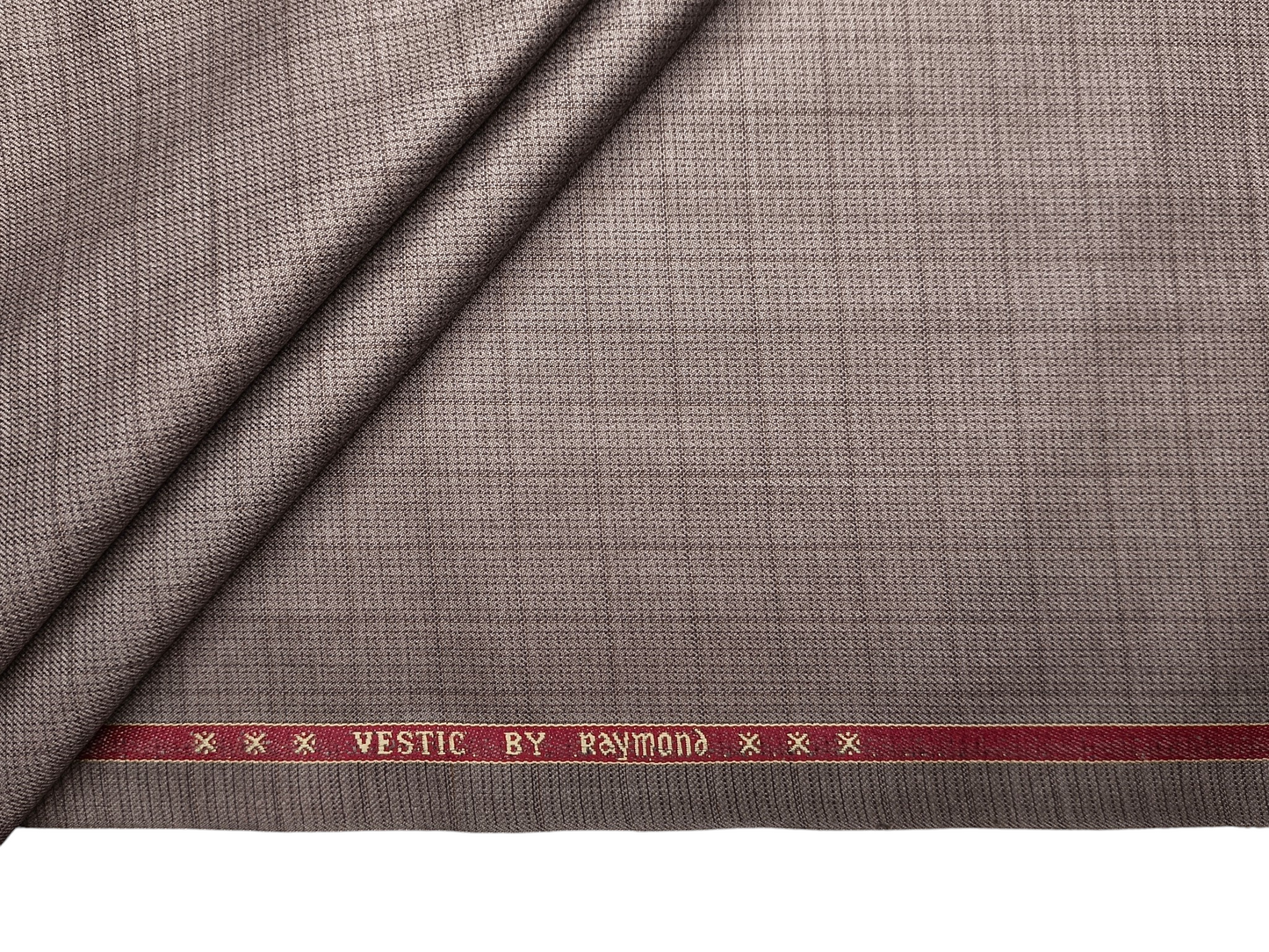 Raymond Vestic Polyester Viscose Blend Premium Suiting Fabric (Light Brown, Checks)