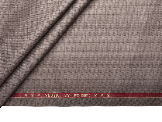 Raymond Vestic Polyester Viscose Blend Premium Suiting Fabric (Light Brown, Checks)