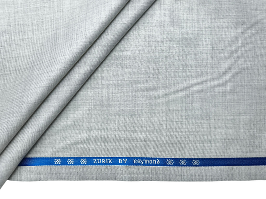 Raymond Zurik Polyester Viscose Blend Premium Suiting Fabric (Light Grey, Plain)
