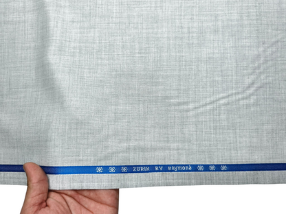 Raymond Zurik Polyester Viscose Blend Premium Suiting Fabric (Light Grey, Plain)