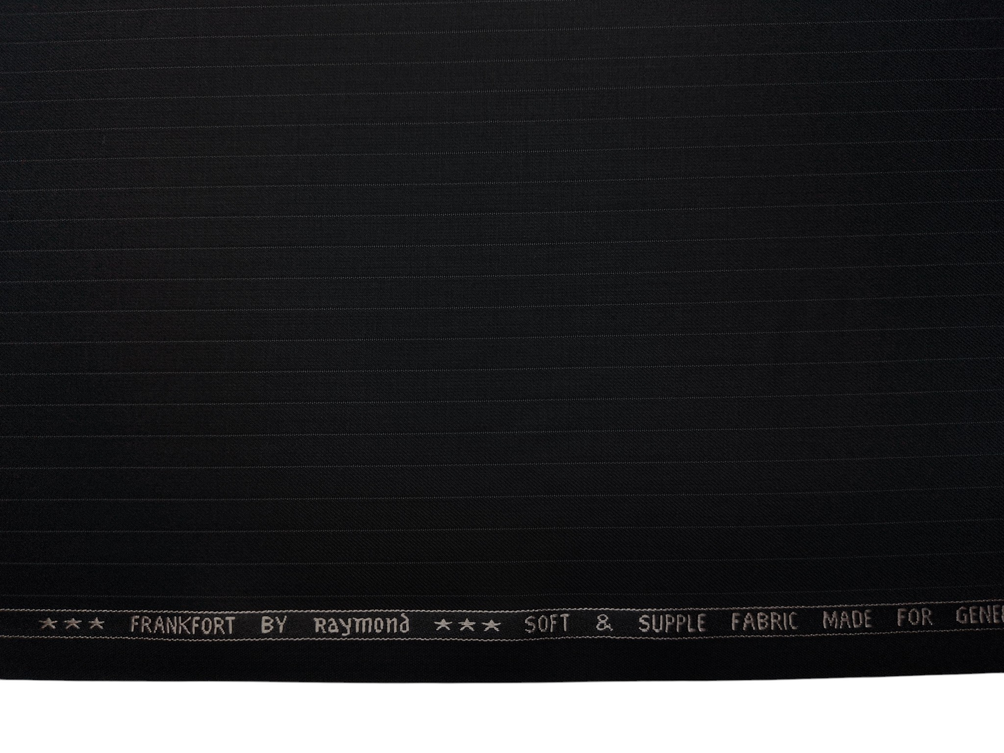 Raymond Frankfort Soft & Supple Polyester Viscose Blended Premium Suiting Fabric (Black, Pinstripes)