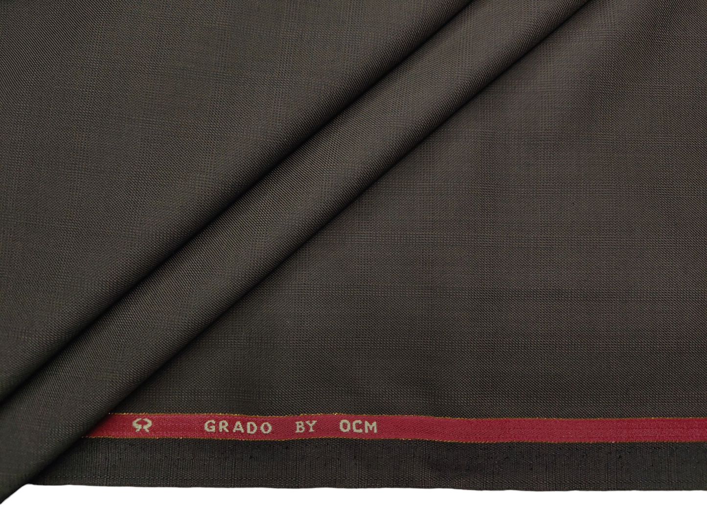 OCM Privilege Club Super 120s Merino Wool Blend Premium Suiting Fabric (Brown, Self Checks)