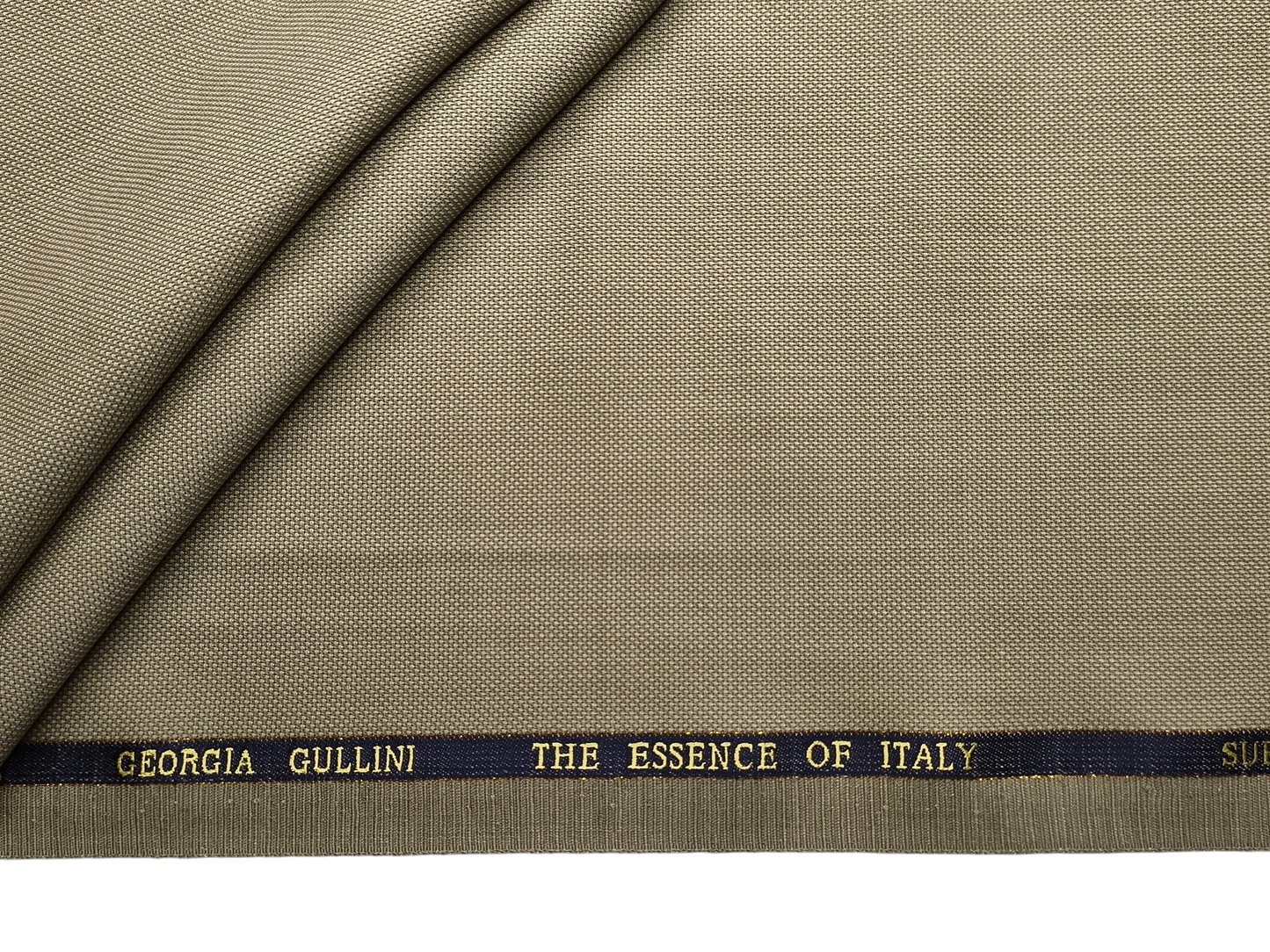 Georgia Gullini Italy Super 160s Wool Blended Premium Suiting Fabric (Warm Beige, Textured)