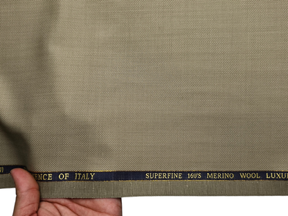 Georgia Gullini Italy Super 160s Wool Blended Premium Suiting Fabric (Warm Beige, Textured)